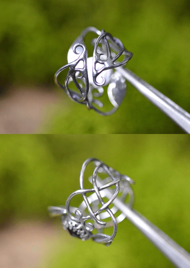 Bague Elfique - Grenat T53 à 59, feuilles simples