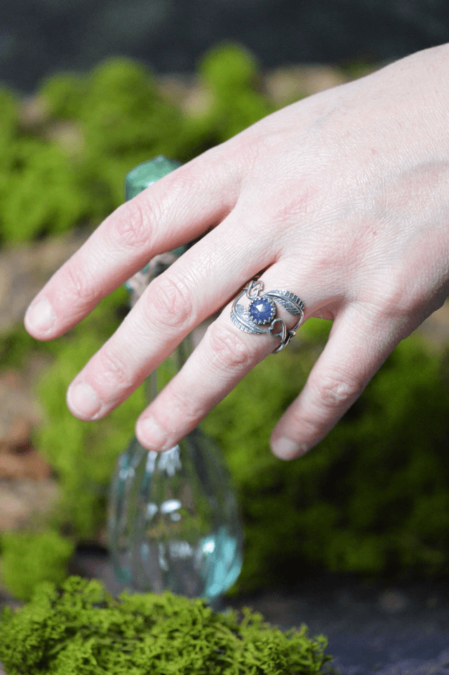 Bague Elfique - Saphir T51 à 58, feuilles simples