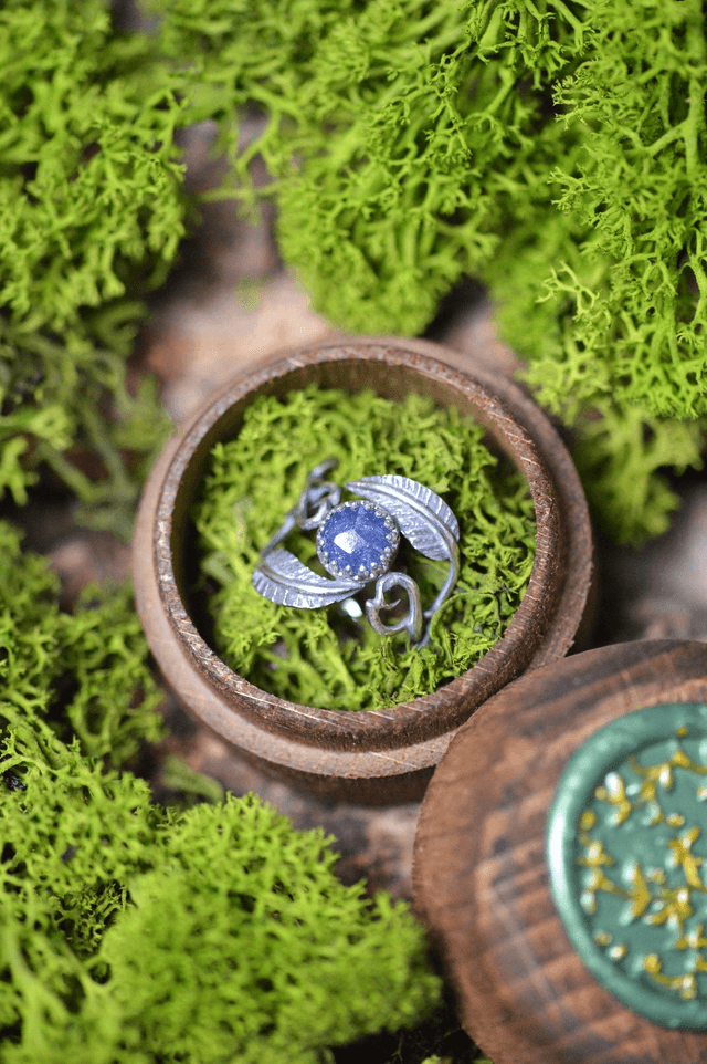Bague Elfique - Saphir T51 à 58, feuilles simples