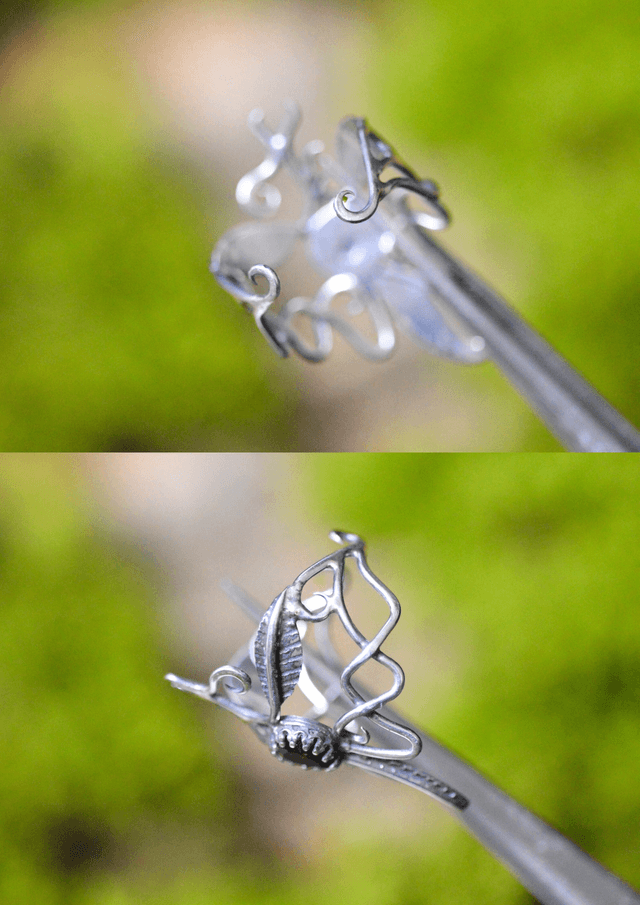 Commande personnalisée pour Mandy - Bague elfique Dragon et Grenat