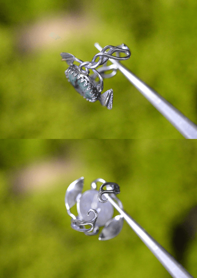 Bague Elfique - Emeraude T46 à 50, feuilles simples