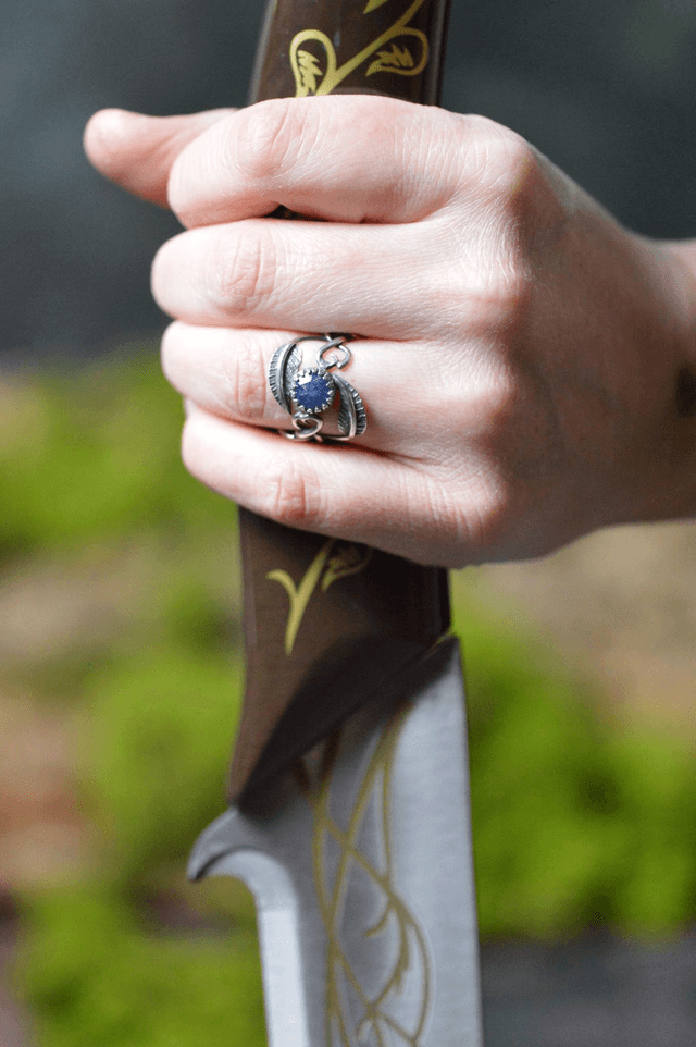 Bague Elfique - Saphir T51 à 58, feuilles simples