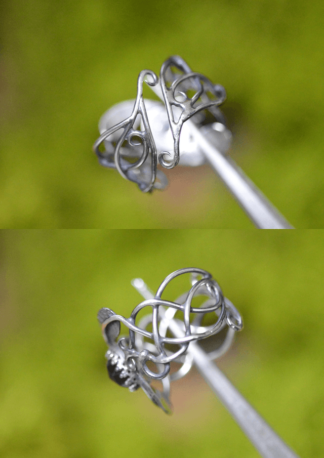 Bague Elfique - Grenat T60 à 68, feuilles simples