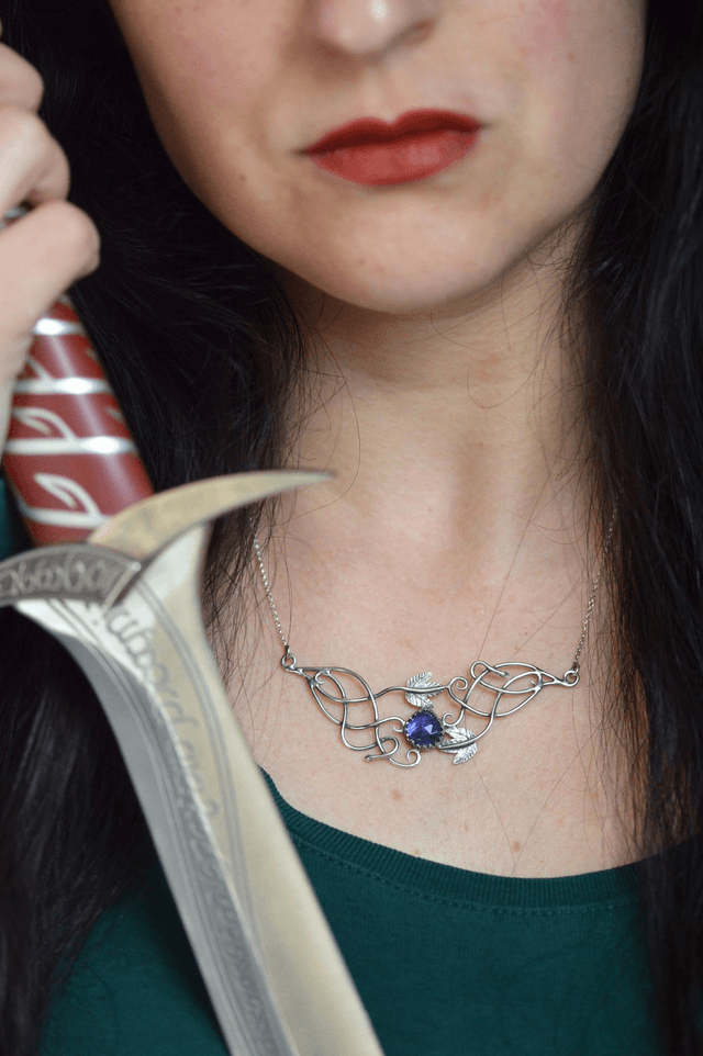 Collier Elfique - Iolite, feuilles de lierre